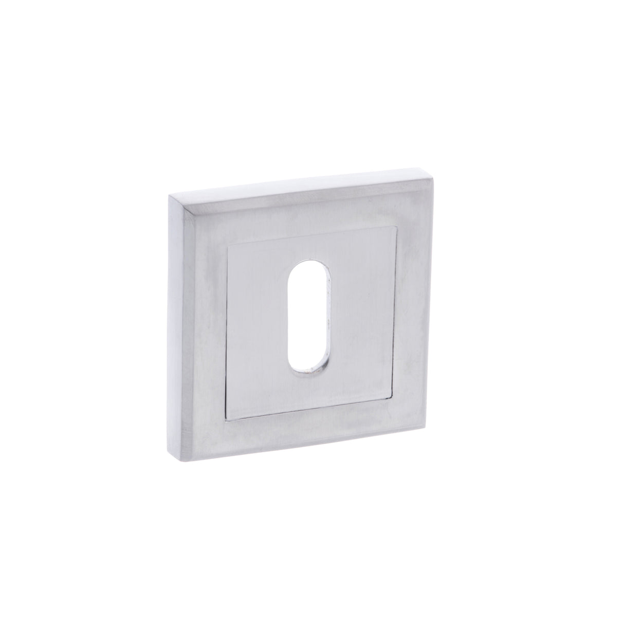 Quality image of STATUS Key Escutcheons on Square Rose - Satin Chrome | Sku. s2esckssc | available from Trade Door Handles.