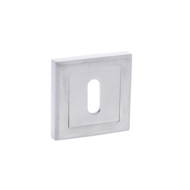 Quality image of STATUS Key Escutcheons on Square Rose - Satin Chrome | Sku. s2esckssc | available from Trade Door Handles.