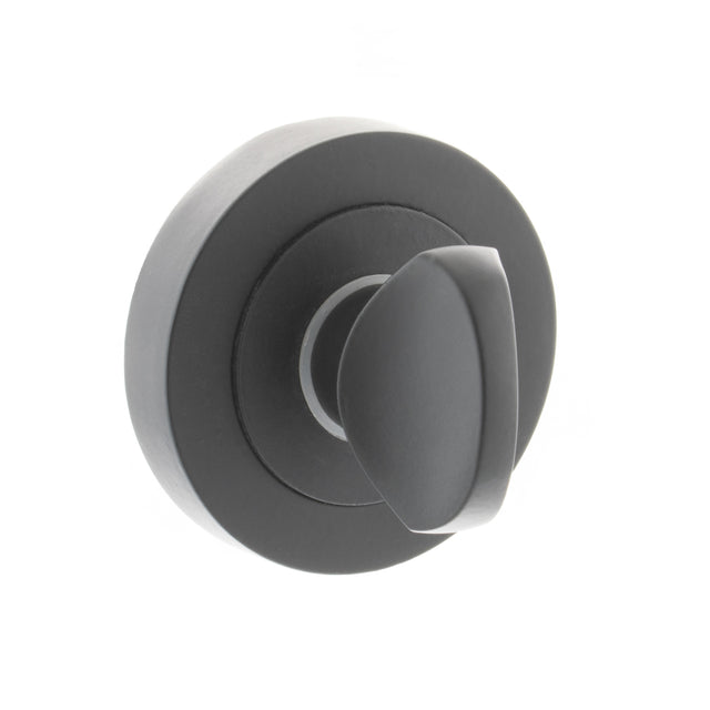 Quality image of STATUS WC Turn and Release on Round Rose - Matt Black | Sku. s2wcrmb | available from Trade Door Handles.