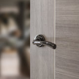 Quality image of STATUS Texas Lever Door Handle on Round Rose - Black Nickel | Sku. s35rbn | available from Trade Door Handles.