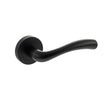 Quality image of STATUS Texas Lever Door Handle on Round Rose - Matt Black | Sku. s35rmb | available from Trade Door Handles.