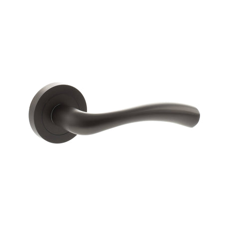 Quality image of STATUS Texas Lever Door Handle on Round Rose - Urban Dark Bronze | Sku. s35rudb | available from Trade Door Handles.