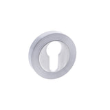 Quality image of STATUS Euro Escutcheons on Round Rose - Satin Chrome/Polished Chrome | Sku. s3escerscpc | available from Trade Door Handles.