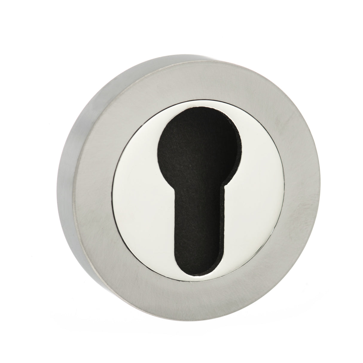 Quality image of STATUS Euro Escutcheons on Round Rose - Satin Nickel/Nickel Plate | Sku. s3escersnnp | available from Trade Door Handles.