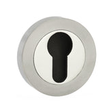 Quality image of STATUS Euro Escutcheons on Round Rose - Satin Nickel/Nickel Plate | Sku. s3escersnnp | available from Trade Door Handles.