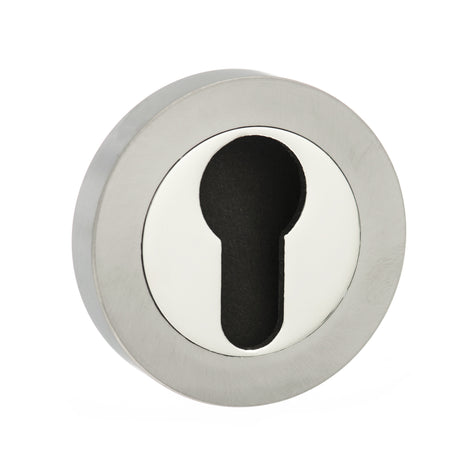 Quality image of STATUS Euro Escutcheons on Round Rose - Satin Nickel/Nickel Plate | Sku. s3escersnnp | available from Trade Door Handles.