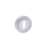 Quality image of STATUS Key Escutcheons on Round Rose - Satin Chrome/Polished Chrome | Sku. s3esckrscpc | available from Trade Door Handles.