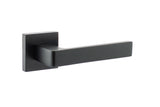 Quality image of STATUS Montana Lever Door Handle on S4 Square Rose - Matt Black | Sku. s40smb | available from Trade Door Handles.