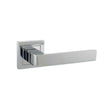 Quality image of STATUS Montana Lever Door Handle on S4 Square Rose - Polished Chrome | Sku. s40spc | available from Trade Door Handles.