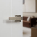 Quality image of STATUS Montana Lever Door Handle on S4 Square Rose - Satin Nickel | Sku. s40ssn | available from Trade Door Handles.