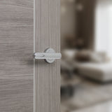 Quality image of STATUS Carolina Lever Door Handle on Round Rose - Polished Chrome | Sku. s42rpc | available from Trade Door Handles.