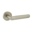 Quality image of STATUS Carolina Lever Door Handle on Round Rose - Satin Nickel | Sku. s42rsn | available from Trade Door Handles.