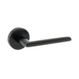 Quality image of STATUS Alabama Lever Door Handle on Round Rose - Matt Black | Sku. s43rmb | available from Trade Door Handles.