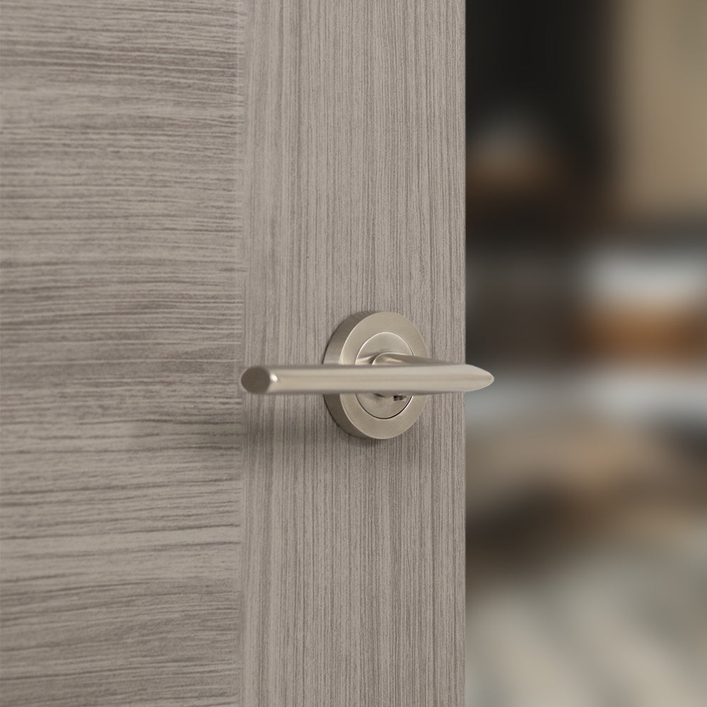 Quality image of STATUS Alabama Door Handle Pack (Latch Set - 2.5" CE Latch, 3" Fire Rated Hinges x3) - Satin Nickel | Sku. adps43rsn1 | available from Trade Door Handles.