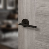 Quality image of STATUS Alabama Lever Door Handle on Round Rose - Urban Dark Bronze | Sku. s43rudb | available from Trade Door Handles.