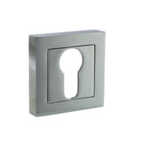 Quality image of STATUS Euro Escutcheons on S4 Square Rose - Polished Chrome | Sku. s4escespc | available from Trade Door Handles.