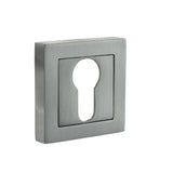 Quality image of STATUS Euro Escutcheons on S4 Square Rose - Satin Chrome | Sku. s4escessc | available from Trade Door Handles.