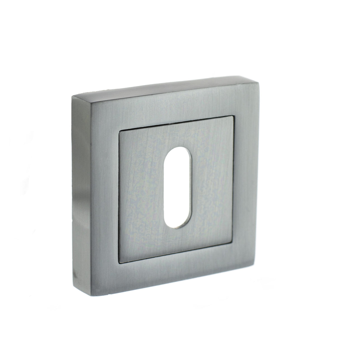 Quality image of STATUS Key Escutcheons on S4 Square Rose - Satin Chrome | Sku. s4esckssc | available from Trade Door Handles.