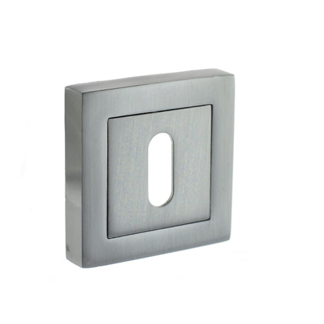 Quality image of STATUS Key Escutcheons on S4 Square Rose - Satin Chrome | Sku. s4esckssc | available from Trade Door Handles.