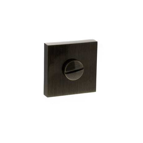 Quality image of STATUS WC Turn and Release on S4 Square Rose - Antique Brass | Sku. s4wcsab | available from Trade Door Handles.