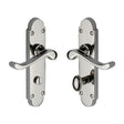 High quality image of the Heritage Brass Door Handle for Bathroom Savoy Design Polished Nickel Finish
 | Sku. s620-pnf | Discounted prices available from Trade Door Handles