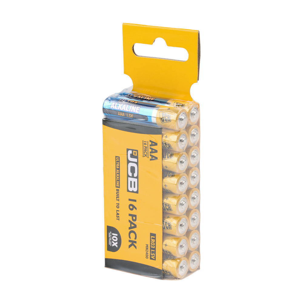 This is an image of Timco - JCB Ultra Alkaline Batteries Trade Pack AAA (16 Pieces Pack) S8809