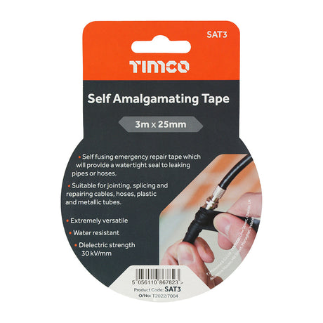 This is an image of Timco - Self Amalgamating Tape 3m x 25mm (1 Each Blister Pack) PCSSAT3