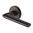 High quality image of the Sorrento Door Handle Lever Latch on Round Rose Lena Design Matt Bronze on Zinc finish | Sku. SC-2352-MBZ | available to order from Trade Door Handles.