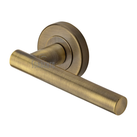 High quality image of the Sorrento Door Handle Lever Latch on Round Rose Shuttle Design Antique on Zinc finish | Sku. SC-3052-AZ | available to order from Trade Door Handles.