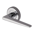 High quality image of the Sorrento Door Handle Lever Latch on Round Rose Swift Design Polished Chrome Finish | Sku. sc-3450-pc | Discounted prices available from Trade Door Handles