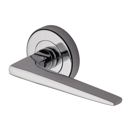 High quality image of the Sorrento Door Handle Lever Latch on Round Rose Swift Design Polished Chrome Finish | Sku. sc-3450-pc | Discounted prices available from Trade Door Handles