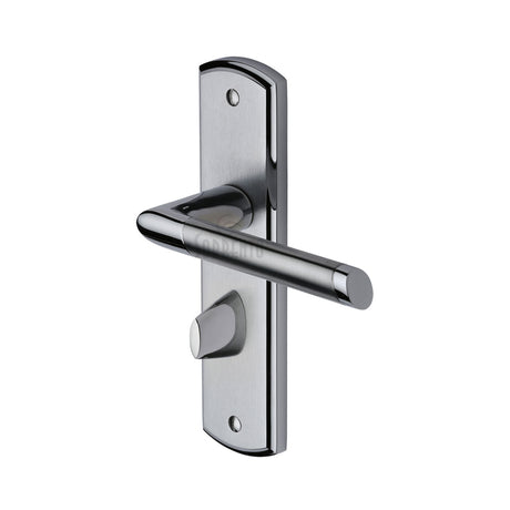 High quality image of the Sorrento Door Handle for Bathroom Mercury Design Apollo Finish | Sku. sc-3530-ap | Discounted prices available from Trade Door Handles