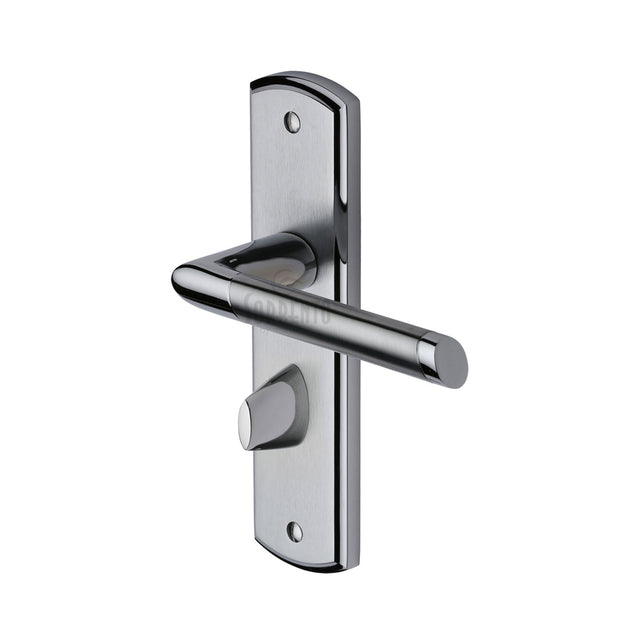 High quality image of the Sorrento Door Handle for Bathroom Mercury Design Apollo Finish | Sku. sc-3530-ap | Discounted prices available from Trade Door Handles