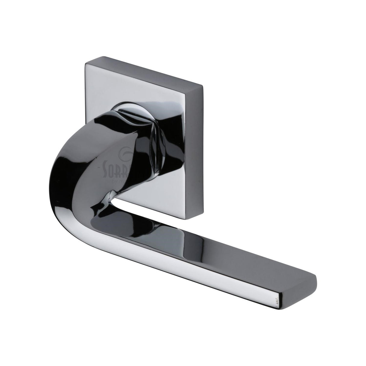 High quality image of the Sorrento Door Handle Lever Latch on Round Rose Stanford Design Polished Chrome Finish | Sku. sc-3788-pc | Discounted prices available from Trade Door Handles