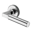 High quality image of the Sorrento Door Handle Lever Latch on Round Rose Gropius Bau Design Polished Chrome finish | Sku. SC-4059-PC | available to order from Trade Door Handles.