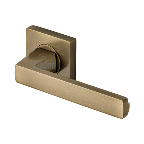High quality image of the Sorrento Door Handle Lever Latch on Square Rose Axis Design Antique on Zinc finish | Sku. SC-4062-AZ | available to order from Trade Door Handles.