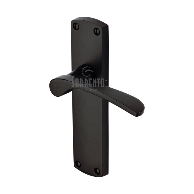 High quality image of the Sorrento Door Handle Lever Latch Luca Design Matt Black finish | Sku. SC-410-BLK | available to order from Trade Door Handles.