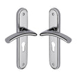 High quality image of the Sorrento Door Handle for Euro Profile Plate Tosca Design Polished Chrome Finish
 | Sku. sc-4348-pc | Discounted prices available from Trade Door Handles