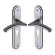 High quality image of the Sorrento Door Handle for Euro Profile Plate Tosca Design Satin Chrome Finish
 | Sku. sc-4348-sc | Discounted prices available from Trade Door Handles