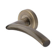 High quality image of the Sorrento Door Handle Lever Latch on Round Rose Tosca Design Antique on Zinc finish | Sku. SC-4352-AZ | available to order from Trade Door Handles.