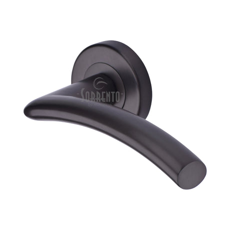 High quality image of the Sorrento Door Handle Lever Latch on Round Rose Tosca Design Matt Bronze on Zinc finish | Sku. SC-4352-MBZ | available to order from Trade Door Handles.