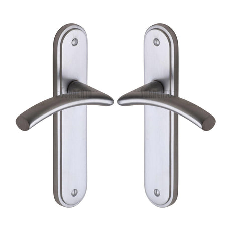 High quality image of the Sorrento Door Handle Lever Latch Tosca Design Satin Chrome Finish
 | Sku. sc-4360-sc | Discounted prices available from Trade Door Handles