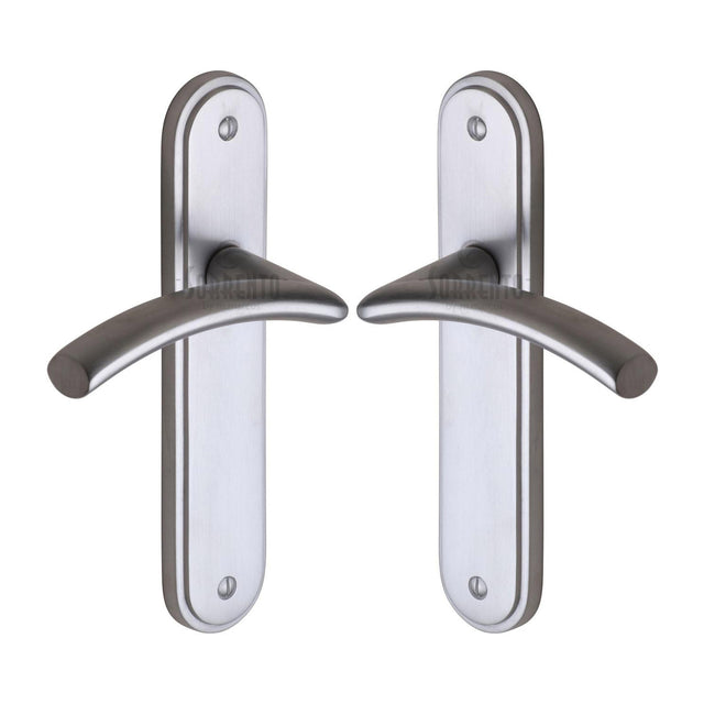 High quality image of the Sorrento Door Handle Lever Latch Tosca Design Satin Chrome Finish
 | Sku. sc-4360-sc | Discounted prices available from Trade Door Handles