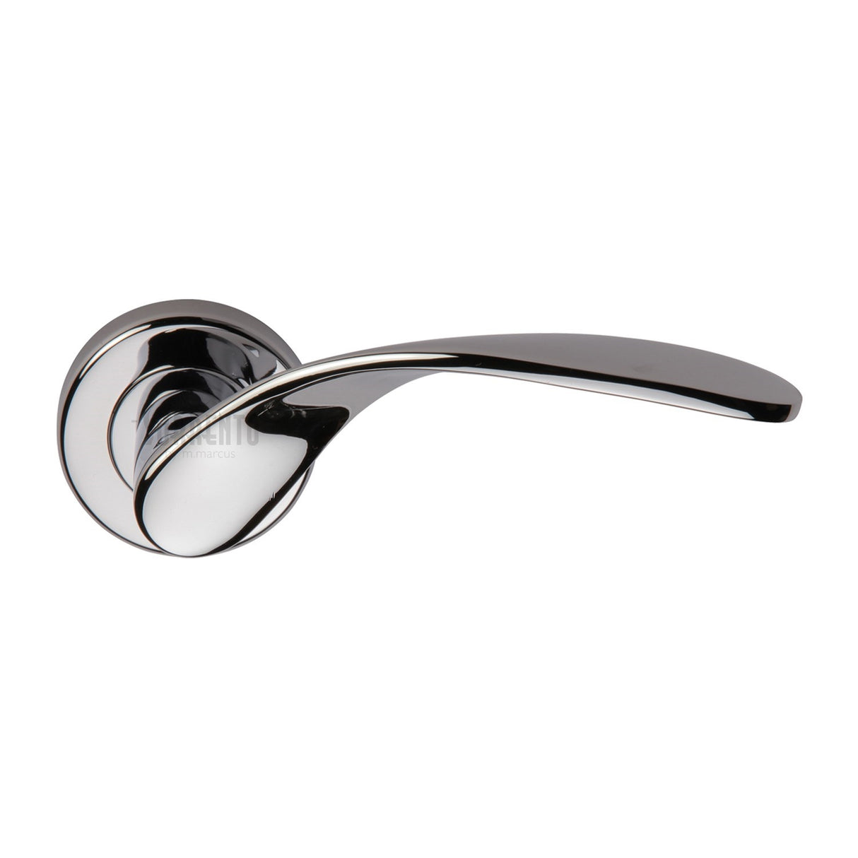 High quality image of the Sorrento Door Handle Lever Latch on Round Rose Lorenz Design Polished Chrome Finish | Sku. sc-5225-pc | Discounted prices available from Trade Door Handles