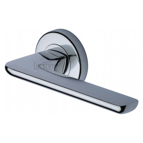 High quality image of the Sorrento Door Handle Lever Latch on Round Rose Trino Design Polished Chrome Finish | Sku. sc-5352-pc | Discounted prices available from Trade Door Handles
