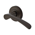 High quality image of the Sorrento Door Handle Lever Latch on Round Rose Arcadia Design Matt Bronze on Zinc finish | Sku. SC-5380-MBZ | available to order from Trade Door Handles.