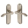 High quality image of the Sorrento Door Handle Lever Latch Aurora Design Satin Nickel on Zinc finish | Sku. SC-7360-SNZ | available to order from Trade Door Handles.