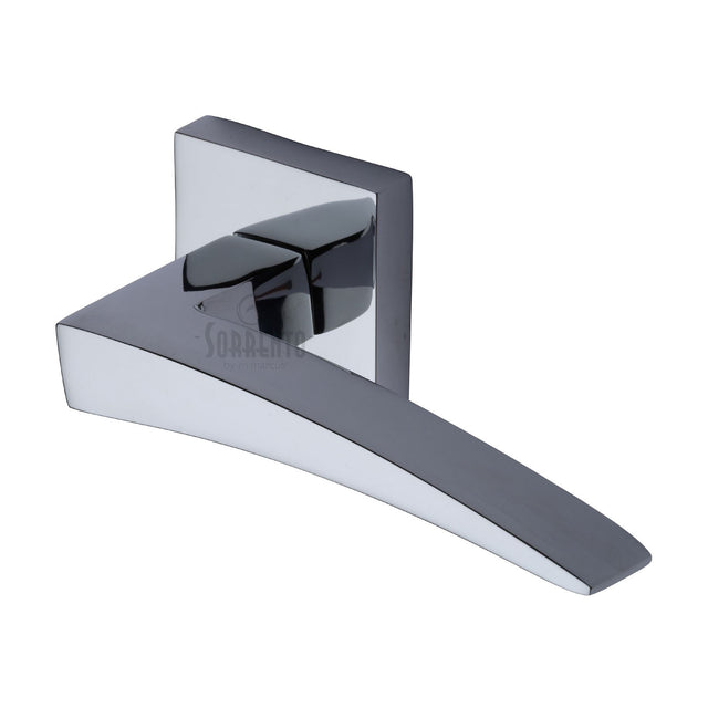 High quality image of the Sorrento Door Handle Lever Latch on Round Rose Valiant Design Polished Chrome Finish | Sku. sc-csq5400-pc | Discounted prices available from Trade Door Handles