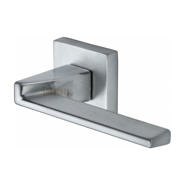 High quality image of the Sorrento Door Handle Lever Latch on Square Rose Laguna Square Design Satin Chrome Finish
 | Sku. sc-csq6062-sc | Discounted prices available from Trade Door Handles