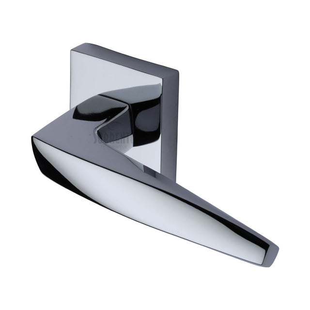 High quality image of the Sorrento Door Handle Lever Latch on Round Rose Serpentine Design Polished Chrome Finish | Sku. sc-csq6400-pc | Discounted prices available from Trade Door Handles